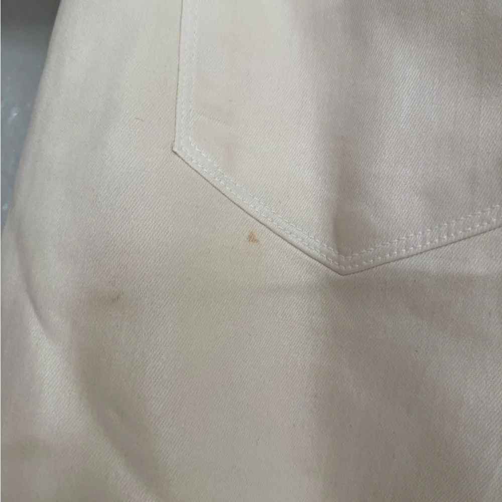 L'Agence Wanda Coated High Rise Crop Wide Leg Jeans in French Vanilla